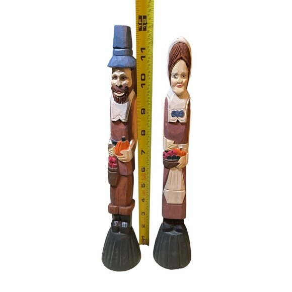 Thanksgiving Pilgrim Figurines Thin Holiday Figures - Picture 9 of 12